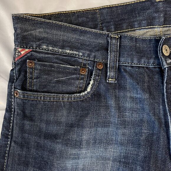 Ralph Lauren Denim & Supply Jeans Mens Actual Sz 32x29 Distressed Denim Straight - Picture 3 of 14